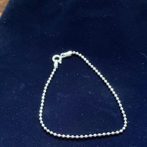 Silver ball-chain bracelet, 7 inches